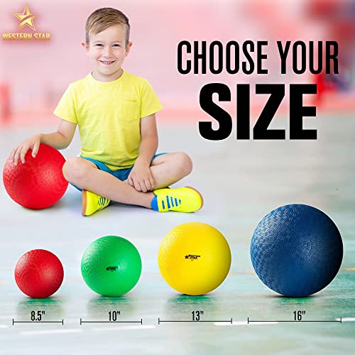 Western Playground Ball And Kick Ball - Extra Soft And Bouncy- 4 Colors - Medium & Large & Extra Large - Reliable Construction - For Kids, Toddlers, And More - No Fade Playground Balls #TOP2