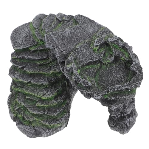 SEWACC 亀用多機能日光浴プラットフォーム 自然風デザイン登り坂隠れ付き 水槽装飾浮き島 飼育ケース向け実用的な爬虫類シェルター