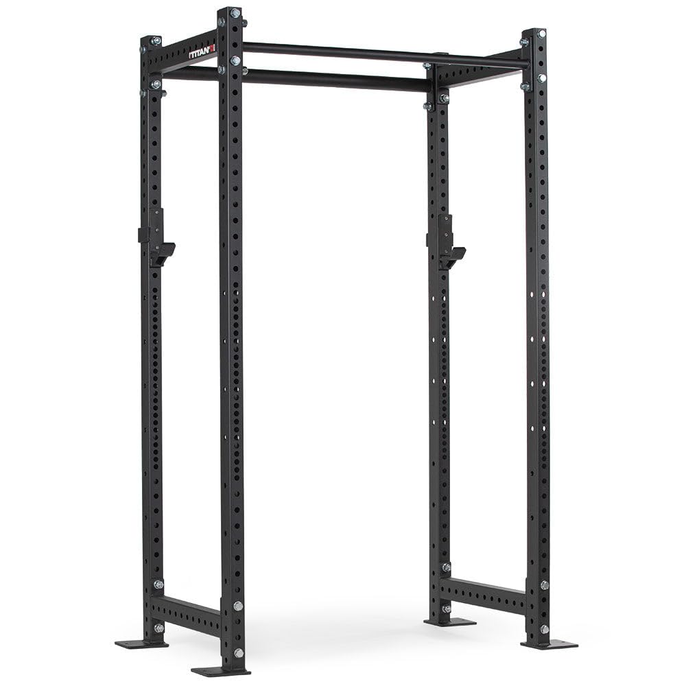 Titan Fitness T-3 Series Black Short Power Rack, 24in Depth, 1,100 LB Capacity Cage for Weightlifting and Strength Training