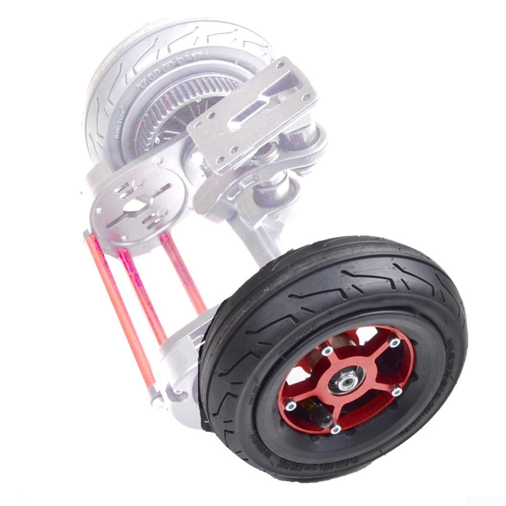 Roue de skateboard électrique de 160 mm de diamètre 55 mm d'épaisseur avec moyeu en alliage d'aluminium et pneu pneumatique en caoutchouc pour planches tout-terrain, couleur noire, trou d'essieu de 8