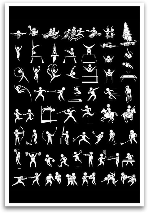 Póster de personajes deportivos, para aulas, gimnasios, atletismo, deportes, 12 x 18 pulgadas, para aulas, dormitorios y decoración del hogar,