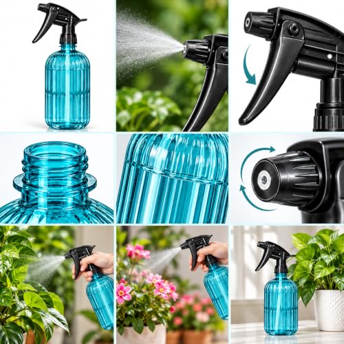 Image of Umite Chef Plant Spray Bottle for Gardening | Fine 500 ml Mist Water Sprayer for Indoor & Outdoor Plants | Garden Plant Mister, Hand Pressure Trigger Sprayer for Flowers, & Home Gardening - Blue