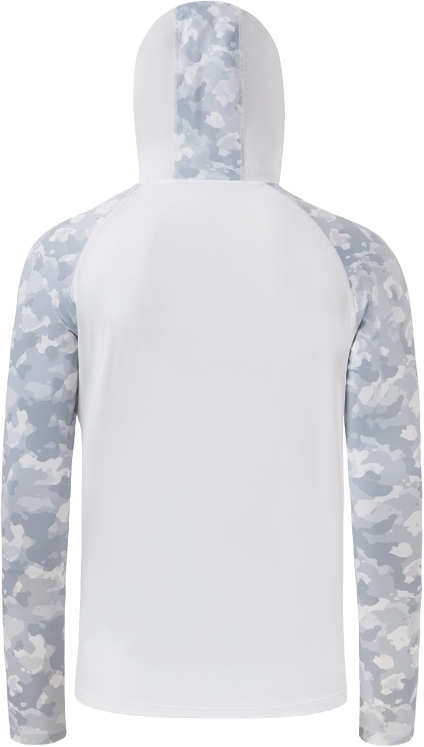 BASSDASH Men's UPF 50+ Camo Hoodie Shirt with Mask Long Sleeve Sun Protection Neck Gaiter Hooded Tee for Fishing Hiking - Image 2