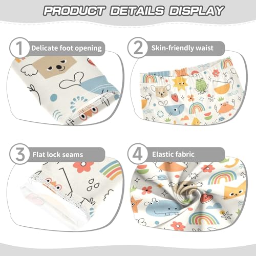 Cute Playful Animals Girls Leggings,Workout Leggings for Girls Toddler Athletic Leggings Size for 3-10T3