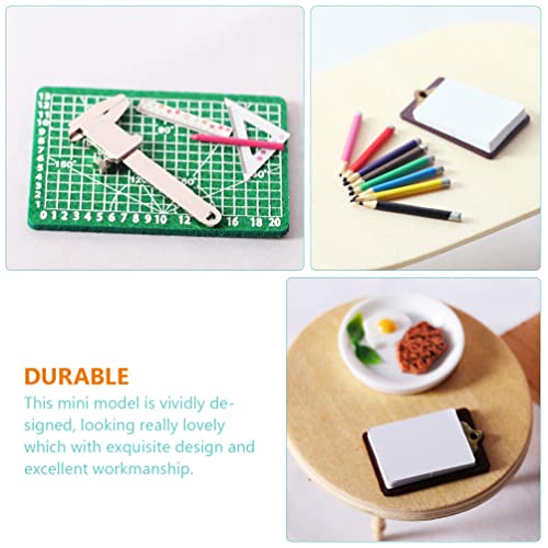 Ipetboom 1 Conjunto Brinquedos De Aprendizagem De Simulação Mini Material Escolar Mini Coisas Mesa D