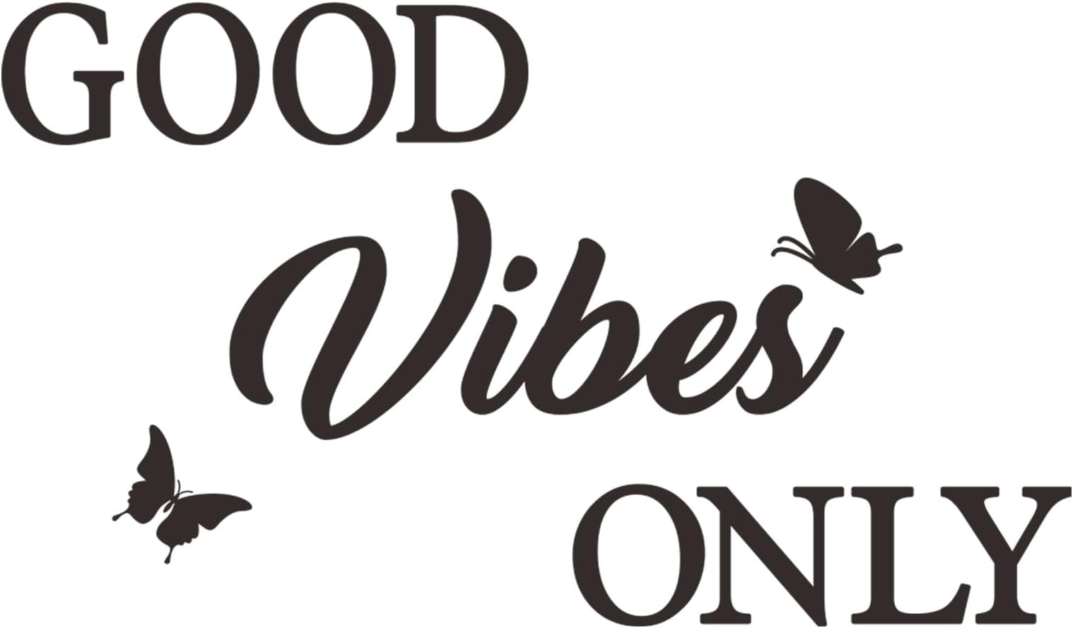 Good Vibes Only Wall Decals Inspirational Quotes Stickers Removable DIY Art Letters Mural Wallpaper Decor for Bedroom Living Room Office Home Decoration