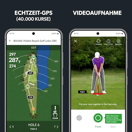 Second Chance Swing Logic SLX Hybrid Mini – Tragbarer Golf-Launch-Monitor mit Ball- & Schlägerdaten, GPS und Videoaufnahme – Kompaktes Golfzubehör mit App-Unterstützung