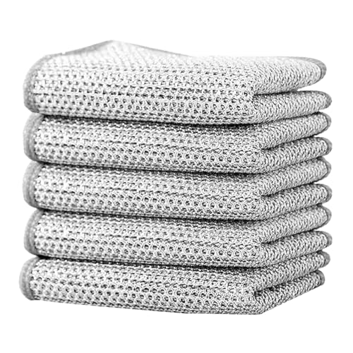 Chiffon de vaisselle en fil d'acier multifonction (25, couleur simple couche, 20 cm)