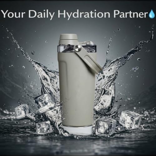 Image of Stainless Steel Protein Sports Shaker Bottle | Leakproof | Grey | 600ml