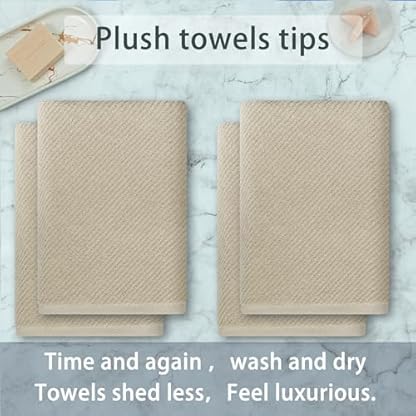 VOOVA & MOVAS Badetuch-Set, 4 Stück, mit Geschenk-Box-Verpackung, groß, 76,2 x 142,2 cm, schnell trocknend, weich, flauschig, 100 % Baumwolle, Luxus-Handtuch-Set für Badezimmer, Pool und Spa, – Bild 4