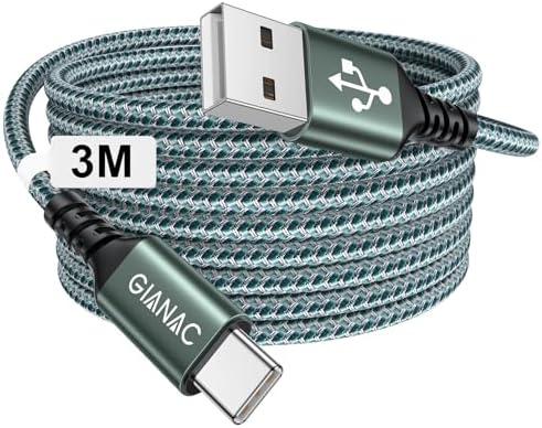 GIANAC USB C Kabel Lang [3M] Ladekabel 3.1A schnellladekabel und Datenkabel für Samsung Galaxy S22 S21 S20 S10 S9 S8 Plus, Huawei P30/P20/P10, Google Pixel, Sony Xperia