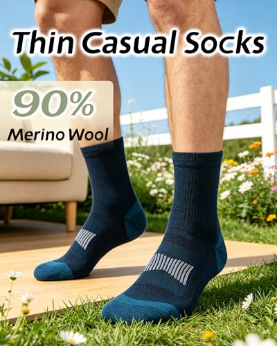 Image of 90% Merino Wool Socks for Men Athletic Ankle Socks for Women with Arch Support Breathable Soft Wool Ankle Socks,3 Pairs
