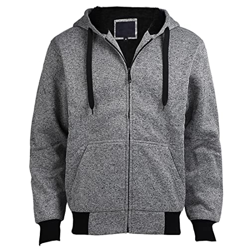 Image of Gary Com Heavyweight Sherpa Hoodies for Men, Thick Fleece Lined Full Zip Up Winter Warm Sweatshirts Work Jackets
