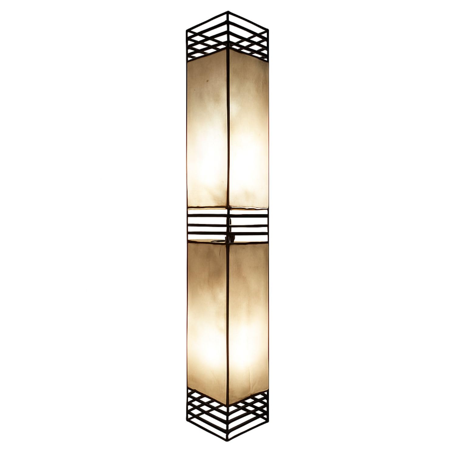 Orientalische Stehlampe Koutoubia modern aus Leder in Natur 120 cm