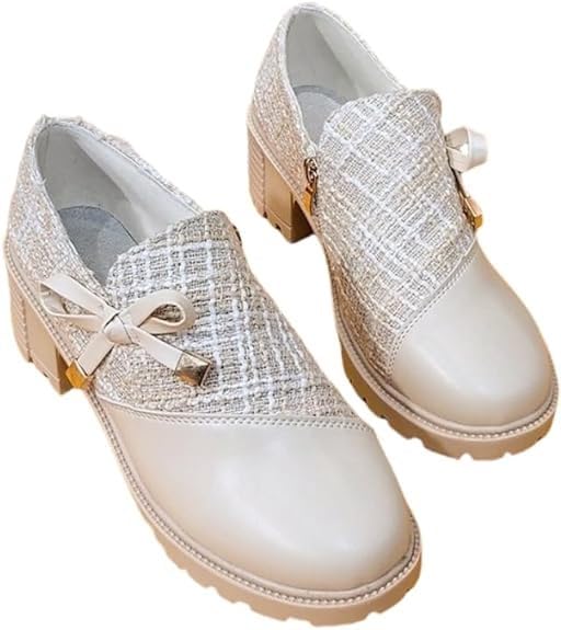 Women's Bow Embellished Chunky Chunky Heel Single Shoes,Side Zip Boots,Comfortable Ankle Boots