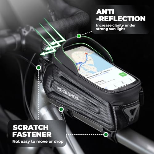ROCKBROS Bike Phone Mount Frame Bag, Oversized EVA