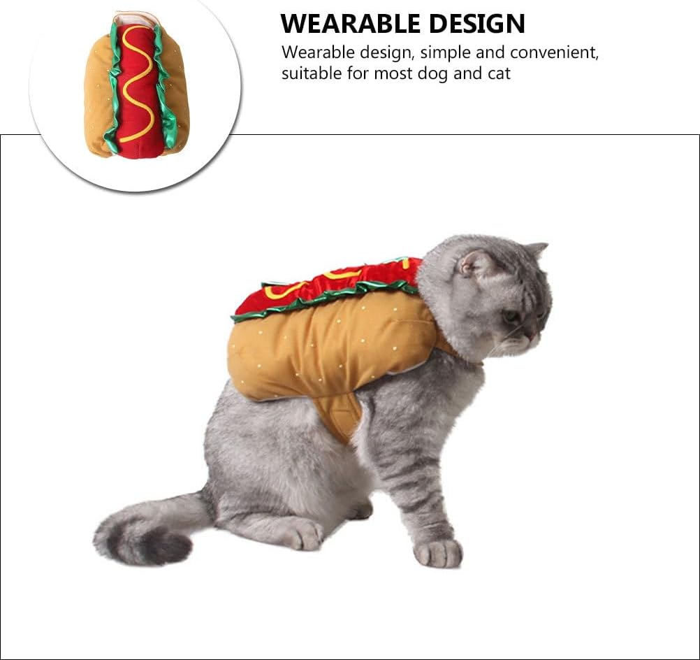 Hot Dog Doggie Pet Costume, Funny Warm Winter Hot Design Pet Cat Clothes for Christmas Cosplay - Size XXL Christmas Costumes