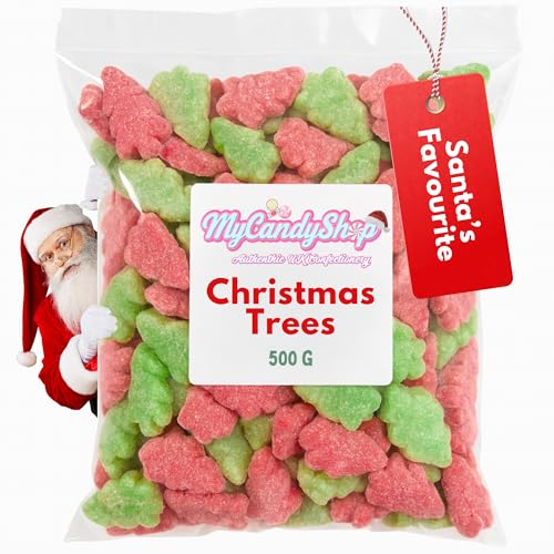 Fizzy Christmas Tree Sweets 500g - Christmas Sweets in Bulk Cheap for Festive Sharing Stocking Fillers & Holiday Parties - Traditional Xmas Treats
