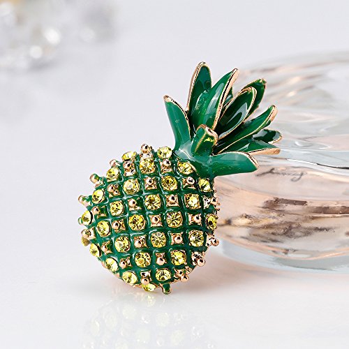 Image of AOCHEE Fruit Brooch Pineapple Brooches for Women Crystal Brooches Fruit