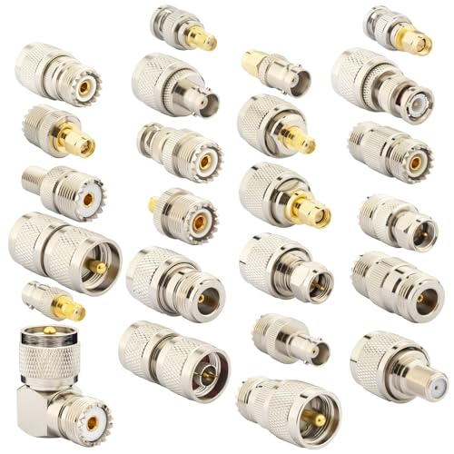 Kit adaptadores PL259 SO239 SMA a BNC 24 piezas miniatura 4