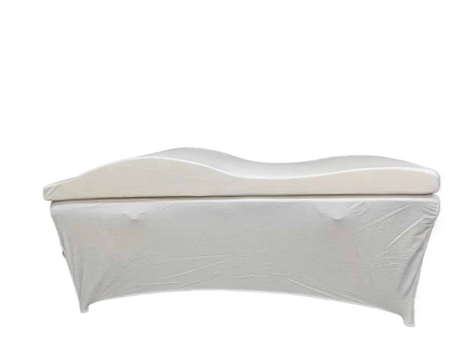 Materasso Massaggiante Materasso For Massaggi E Coprimaterasso In Memory Foam Wave, Materasso Da Salone, Spa, Letto Curvo For Bellezza(White Set)