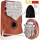 Genround Kalimba Daumenklavier & Fingerinstrument Bundle, 17 Tasten & 8 Tasten Klavier mit Lernanleitung für Anfänger, tragbares Daumenklavier Geschenk für Kinder und Erwachsene, inklusive Stimmhammer