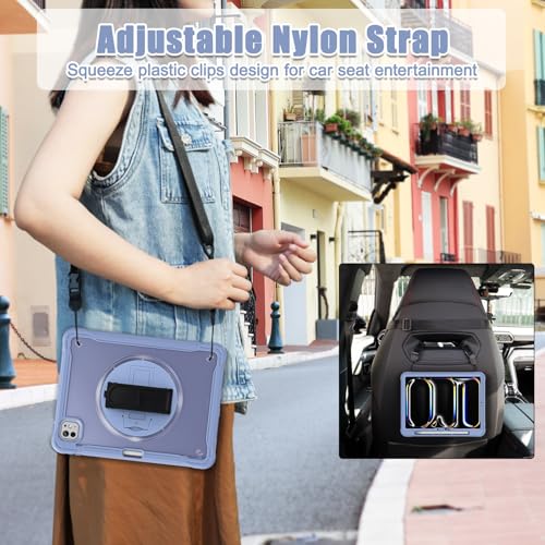 Funda iPad Pro 11 2024 M4 de alta resistencia transparente con protector HD de pantalla 2