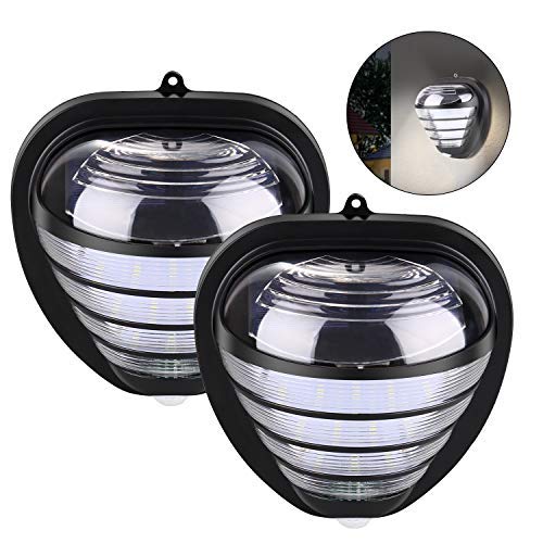 Lampe Solaire Extérieur, MAKEASY 2 Pack 18 LED 2200mAh Détecteur de Mouvement éclairage Solaire Extérieur étanche Sans Fil Spot Solaire Lumière pour Jardin