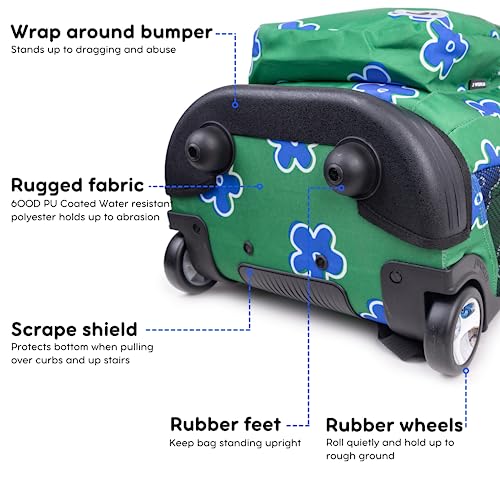 Image of J World Sundance Laptop Rolling Backpack for Girls Boys. Roller Bookbag with Wheels, 20 Inch, Picnic