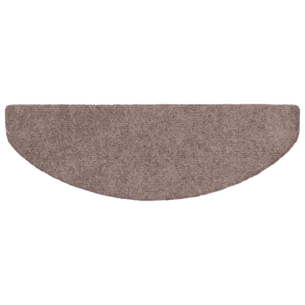 vidaXL Felpudos autoadhesivos para escaleras, 10 Unidades, 65 x 21 x 4 cm, marrón Claro, semicirculares, Grandes