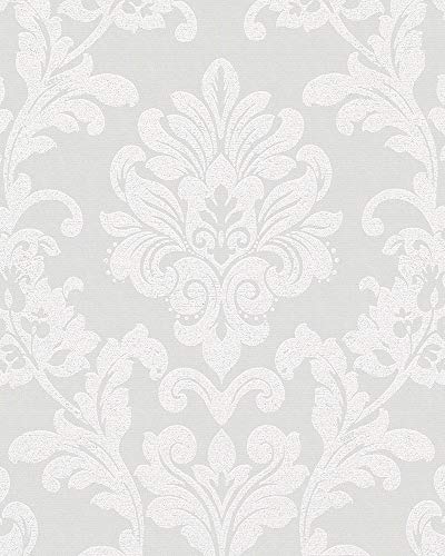 marburg Tapete Barock Weiß Floral und glänzend Vliestapete für...