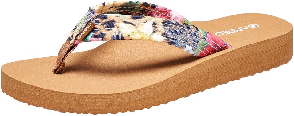 AmpeoWomen's Arch Support Flip Flops Comfortable Casual Summer Beach Thong Sandals