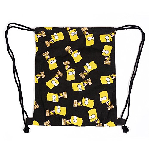 our fantasy time Simpson BG002 - Mochila de lona con cordones, color negro, Negro , Rucksack