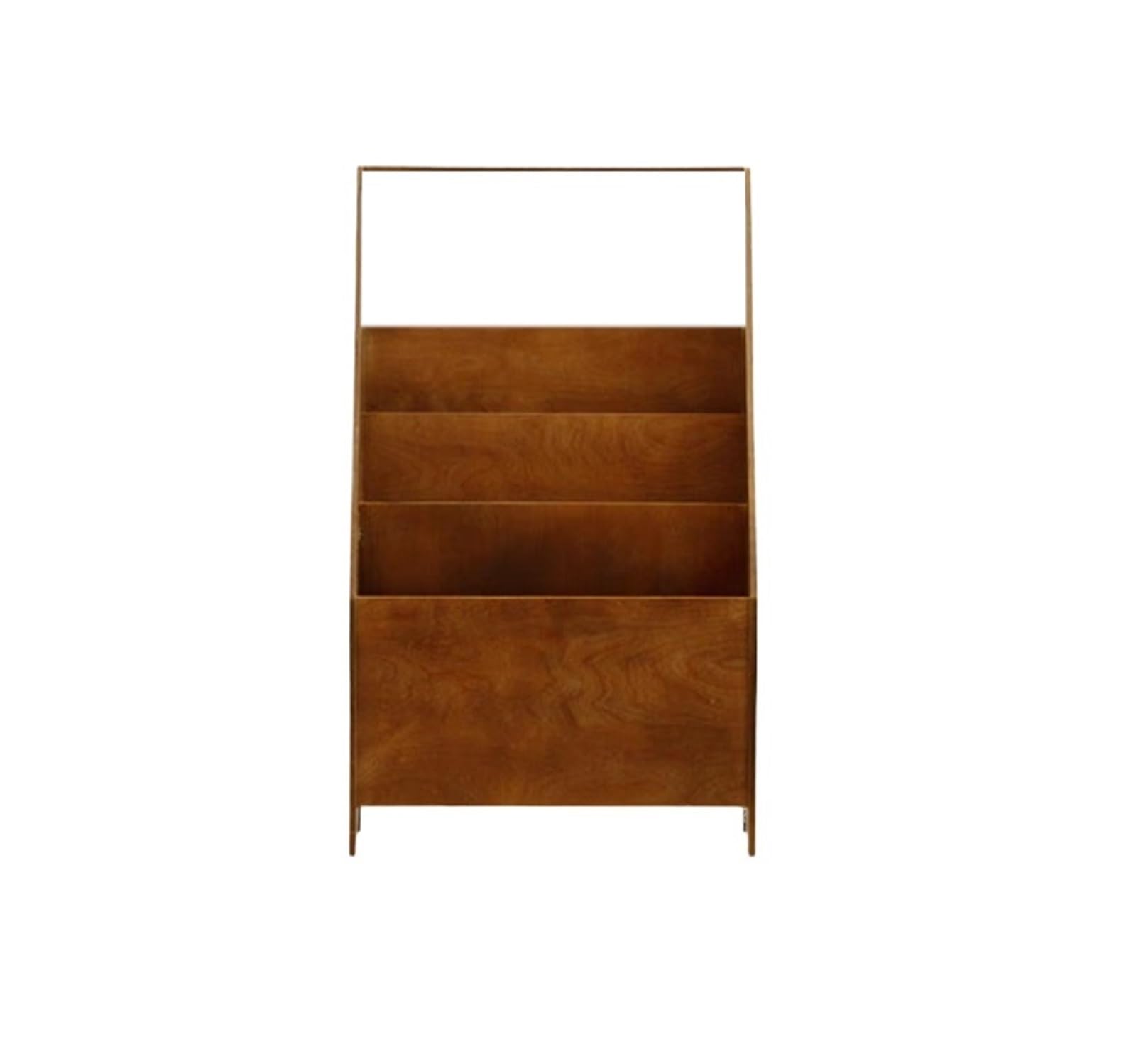 Ptasccne Vintage Wooden Magazine Rack with Deep Compartments Small Floor-Standing Magazine Holder for Home Office magazine rack