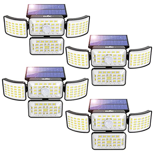 oulac Solar Lights for Outside, 2500LM 250LED Security Lights Outdoor, 270° Wide Angle Flood Light, 3 Modes IP65 Waterproof Solar Motion Lights, 4Pack oulac Solar Lights for Outside, 2500LM 250LED Security Lights Outdoor, 270° Wide Angle Flood Light, 3 Modes IP65 Waterproof Solar Motion Lights, 4Pack