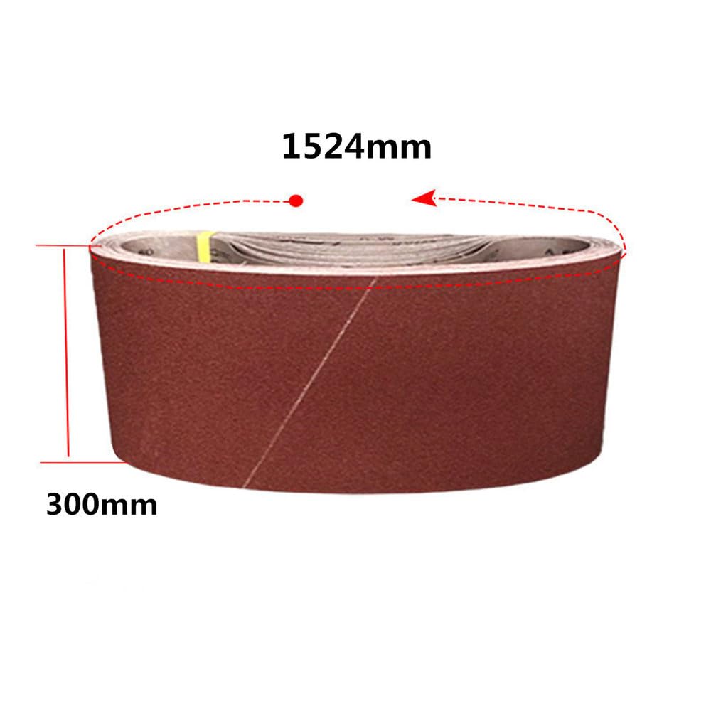 5/10個 1524*300mm 酸化アルミニウム粒子サンディングベルト 36-600 金属研磨 自動車 木製家具 ステンレス鋼研削