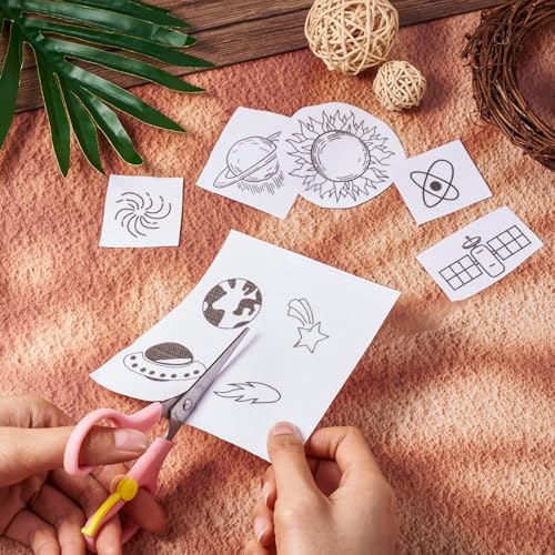 Image of Magibeads 68 Patterns Space Theme Water Soluble Embroidery Patterns Rocket Planets Astronauts Stick and Stitch Transfer Embroidery Paper for Adult Beginners Hand Sewing Starter Kit