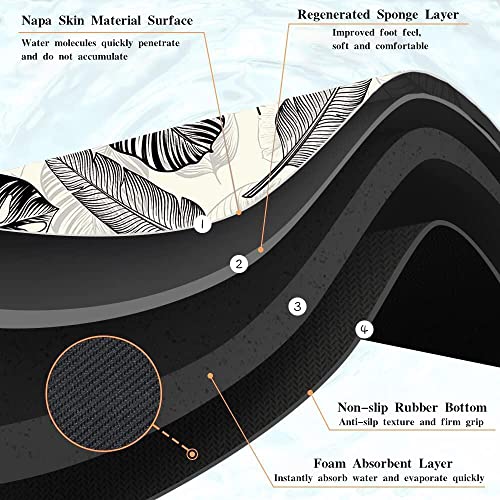 Aibiin Leaves Bathroom Rugs Water Absorbent Fast Drying Palm Leaf Bath Mats Decor Machine Wash Non Slip Doormats For Tub Shower Bath Room 16"X24" #TOP5