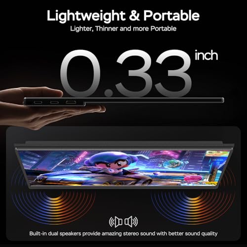 Image of Yxk Portable Monitor 17.3 Inch 1080p 144Hz IPS HDR Travel Display for PC /Mac /Phone /Console /Laptop, Smart Case and Speaker