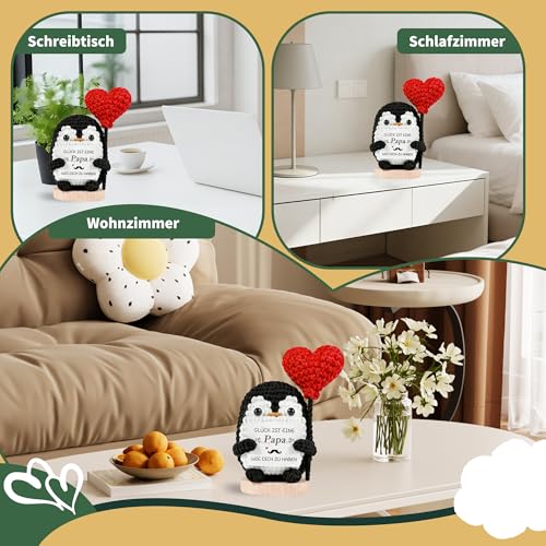 TMEINSONN Papa Geschenke für Papa, Geburtstagsgeschenk für Vater von Tochter Sohn, Positive Pinguin, Vatergeschenk Ostergeschenke Valentinstag für Männer, Bester Vater Geschenk