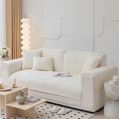 Protège-canapé matelassé en velours de luxe pour méridienne droite ou gauche