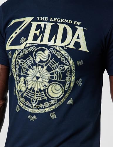 Miniatura 5 de Nintendo Camiseta De Hombre Legend Of Zelda Symbolic Circle, Azul Marino, 3x-Large