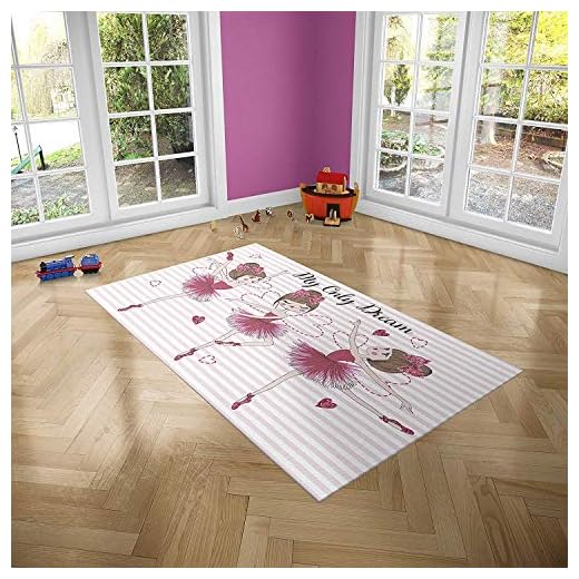 Oedim Alfombra Infantil Bailarinas para Habitaciones PVC | 95 x 120 cm |Moqueta PVC | Suelo vinílico | Decoración del Hogar | Suelo Sintasol | Suelo de Protección Infantil |
