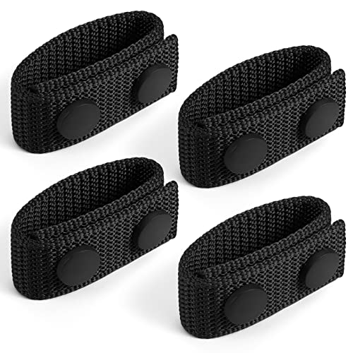 FRTKK Duty Belt Keeper with Double Snaps for 2¼" Wide Belt, Security Tactical Belt Police Military Equipment Accessories (Black-4Pack)