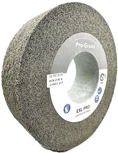 Image of EXL PRO Deburring & Polishing Wheel 8 inchx2 inchx3 inch 9S Fine Silicon Carbide | Professional Convolute Wheel for Metal Deburring, Finishing & Polishing - 94909 - 1 Pack