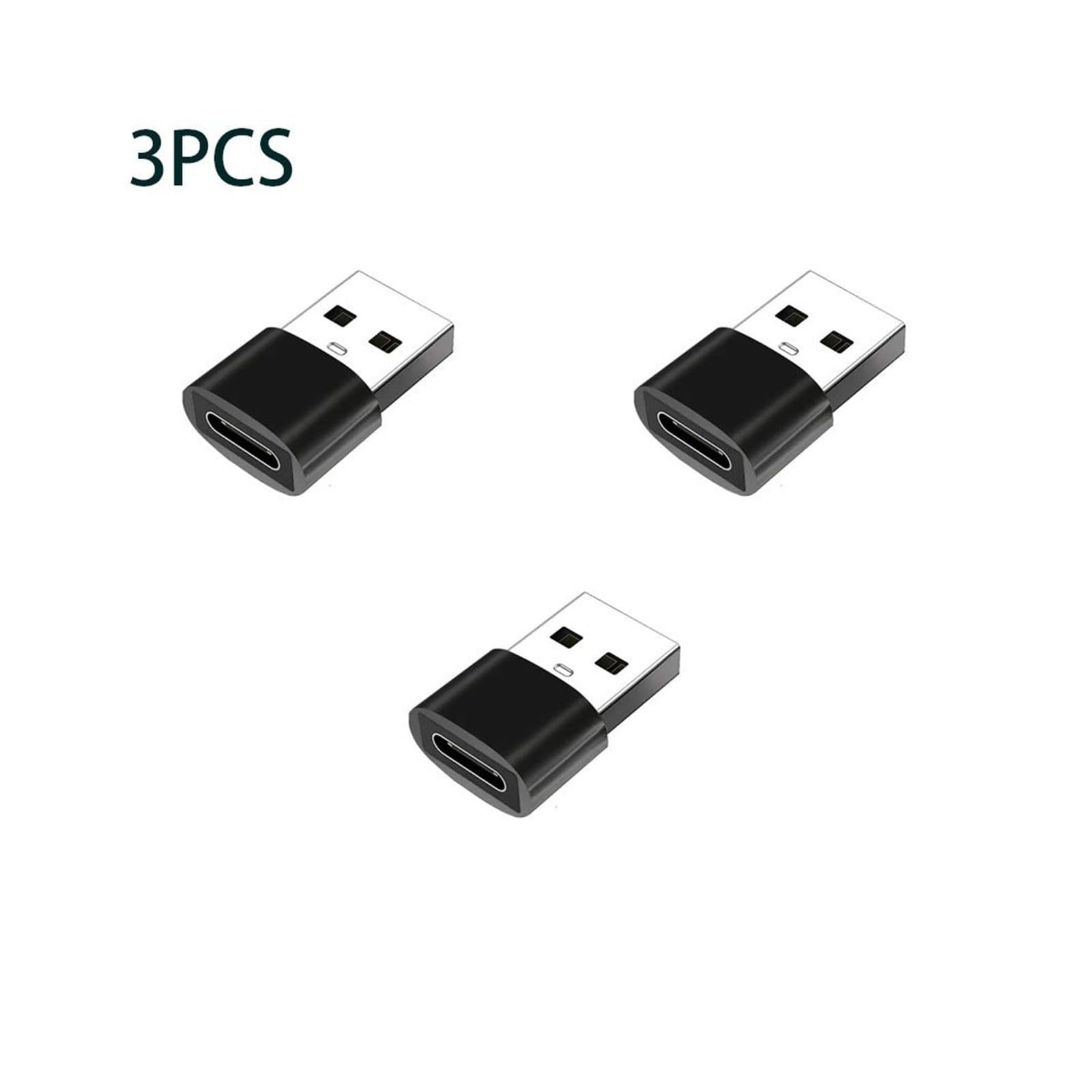 Confezione da 3 adattatori da USB-C femmina a USB maschio, ricarica rapida, convertitore OTG per iPhone 15 (USB 2.0 nero, 3 pezzi)