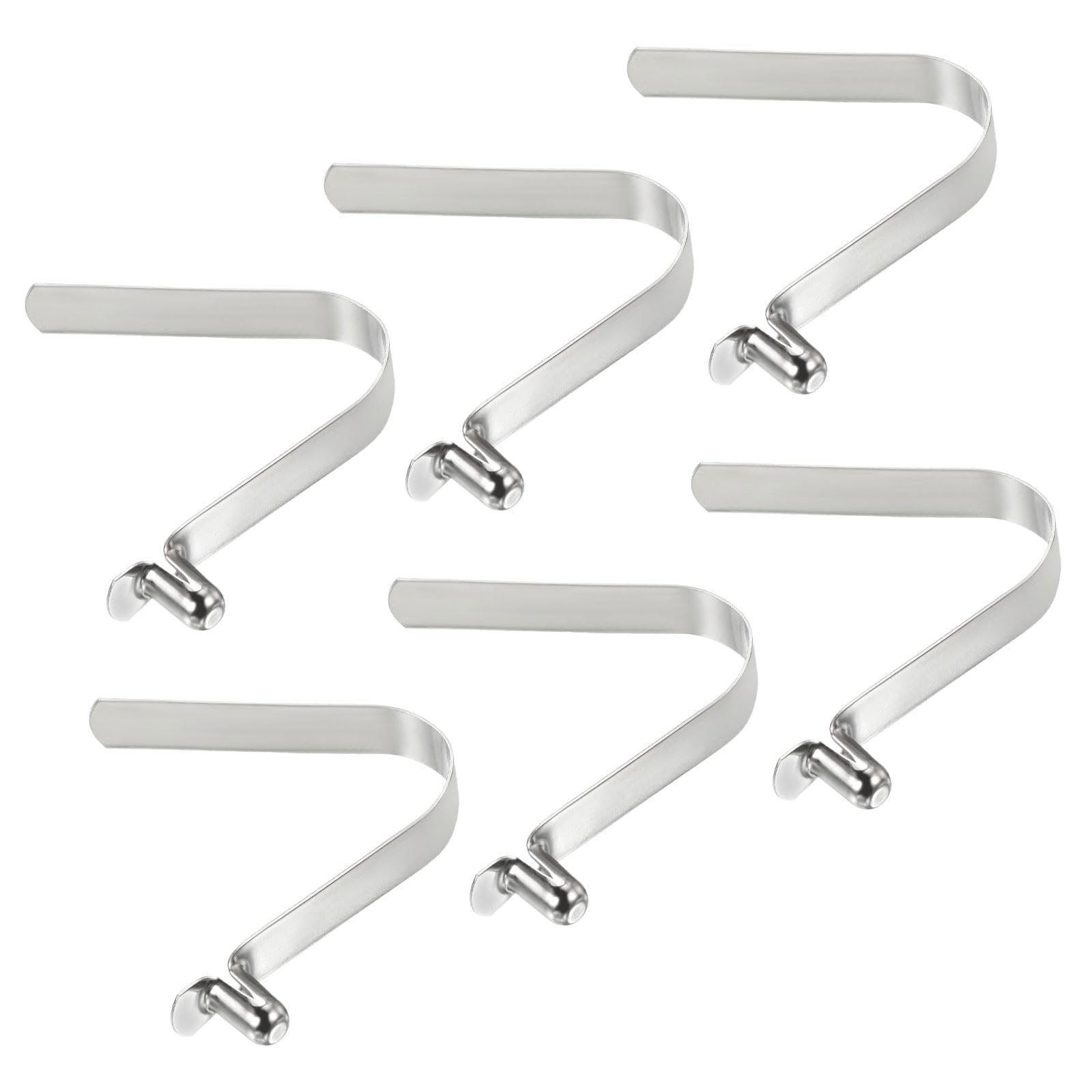 PATIKIL 10x6mm Fermi per Pagaie da Kayak, Pz6 Clip per Asta Tenda in Acciaio a Forma di V con Pulsante a Molla per Bloccato Tubi Asta per Campeggio Tendalino