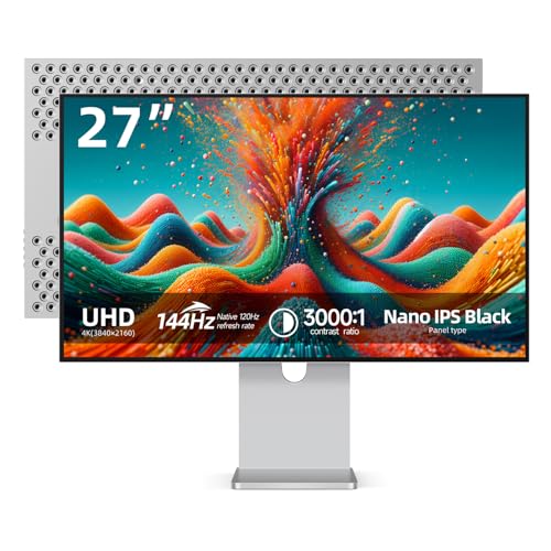 Image of 27 Inch 4K Computer Monitor, 144Hz Monitor Nano IPS 1ms, 99% DCI-P3 Color Gamut, 3000:1, Height Adjustable Stand, DP HDMI USB-C 65W for PC,PD2706Ultra
