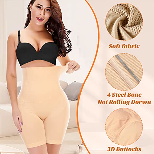 Image of Werena Shapewear Shorts Tummy Control for Women High Waisted Body Shaper Underwear Slimming Slip Shorts Under Dresses