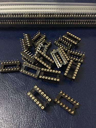 Gimax 14 PIN GOLD DIP IC SOCKET PANEL 2.54MM PITCH ADAPTER SWAP 100PCS